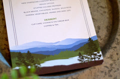 Summer Appalachian Mountain Lake with Mountain Dinner Menu // 5x8 Wedding Dinner Menu // Reception Menu // Rehearsal Dinner Menu - BP1