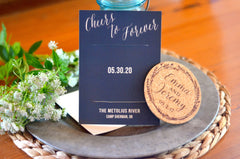 Cheers to Forever Cork Coaster Save the Date / Hunter Green Fall Cork Coaster Save our Date
