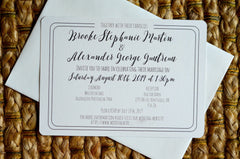 Catskill Mountains 5x7 Wedding Invitation with A7 Envelopes - New York Appalachian Invitation - Green Rolling Hills