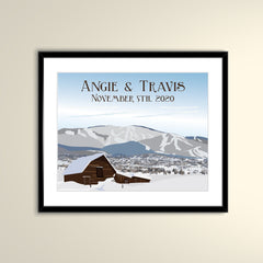 Steamboat Springs Colorado Poster - Winter Colorado Mountain - Travel 14x11 Poster - Personalized Wedding Poster (Frame not Included)
