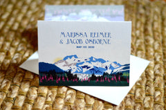 Herbert Glacier Juneau, Alaska Landscape Trifold Wedding Invitation with RSVP Postcard // A6 Trifold Wedding Invite