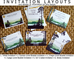 Fall Appalachian Mountains at Sunset 2pg Livret Wedding Invitation with Envelopes