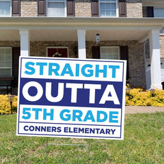 Straight Outta 5th Grade Grad Yard Sign, Class 2029, Elementary Graduation, Stake Incl., DIY File Option, FREE SHIPPING, Straight Outta 5th