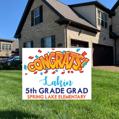 Congrats 5th Grade Grad Yard Sign, Class 2027, Graduation Yard Sign, Wire Stake Included, DIY File Option, FREE SHIPPING, Congrats