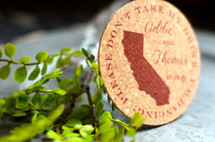 Don't Take My Drink California State Cork Coaster Wedding Favors Personalized with Names and Wedding Date / Cork Coaster Favors for Guests
