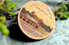 Graystone Quarry Franklin Tennessee Save the Date /Illustrated Manor Cork Coaster Save the Date / Save the Evening Cork Coaster
