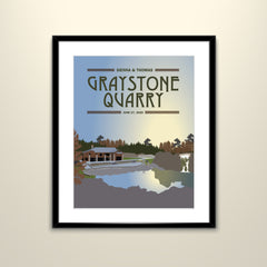 Graystone Quarry Travel 11x14 Paper Poster - Wedding Poster personalized with Names and date (frame not included)