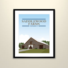 Saddlewood Farms Travel 11x14 Paper Poster - Wedding Poster personalized with Names and date (frame not included)