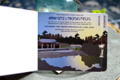 Graystone Quarry Franklin Tennessee Landscape Wedding Livret 3pg Booklet Invitation with Envelope and Tear-Off RSVP