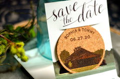 Sycamore Farms Arrington Nashville Tennessee Save the Date /Illustrated Manor Cork Coaster Save the Date / Save the Evening Cork Coaster