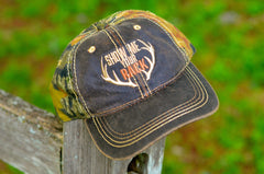 Show Me Your Rack Partial Camouflage Hat // Hunting Trucker Mesh Unstructured Camo Hat