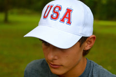 United States of America USA White Flag Hat