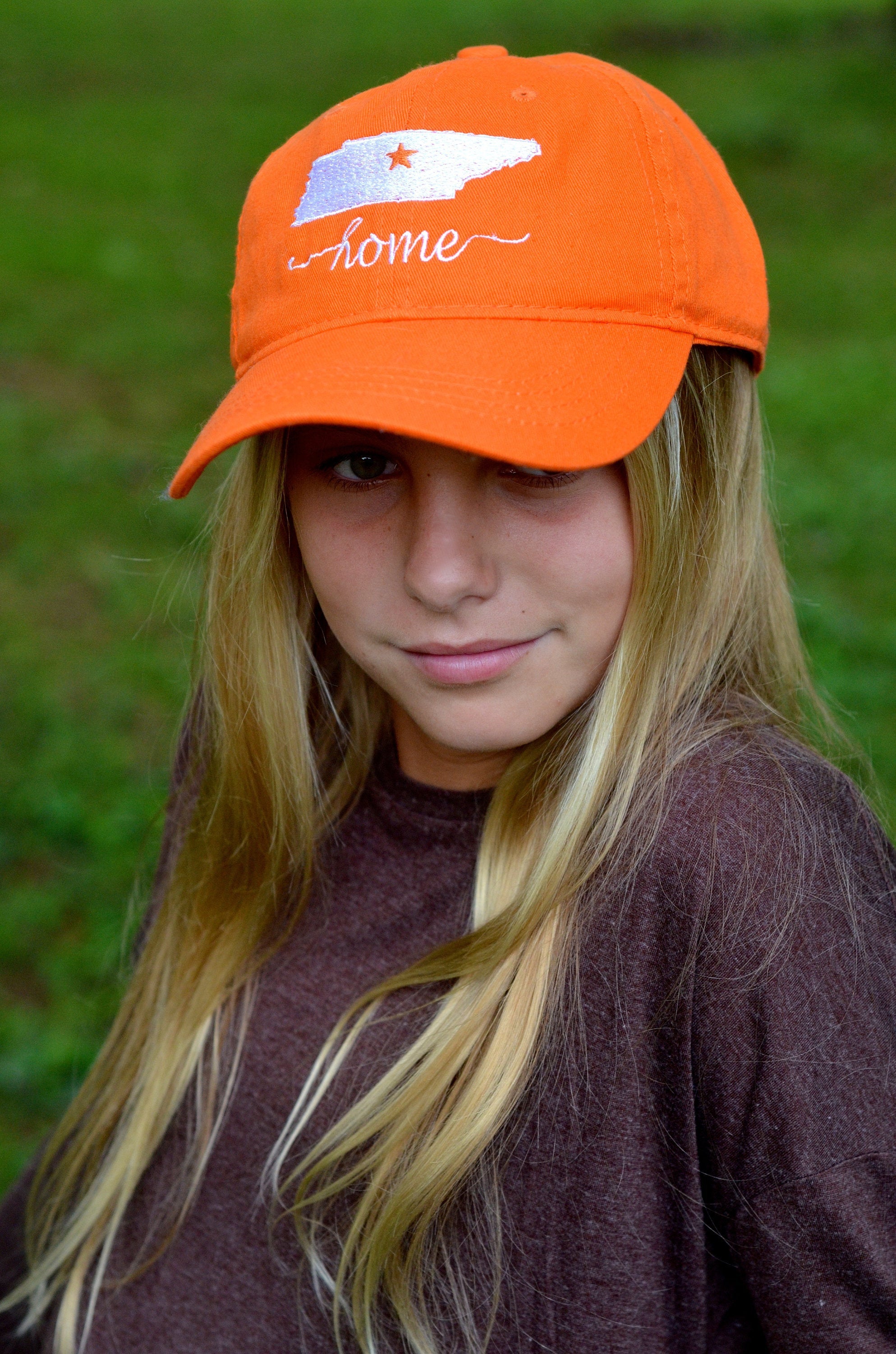 Tennessee Star Orange Detail Distressed Look Unstructured Hat // Tennessee Vols Orange