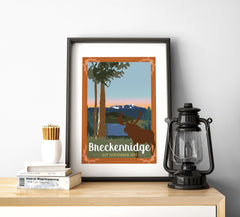 Breckenridge Vintage Travel Poster - Wedding Poster personalized with Names and date (frame not included)