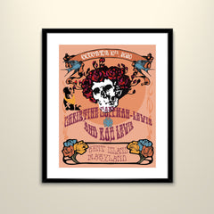 Colorful Grateful Dead Vintage 11x14 Paper Poster - Wedding Poster personalized with Names and date (frame not included)