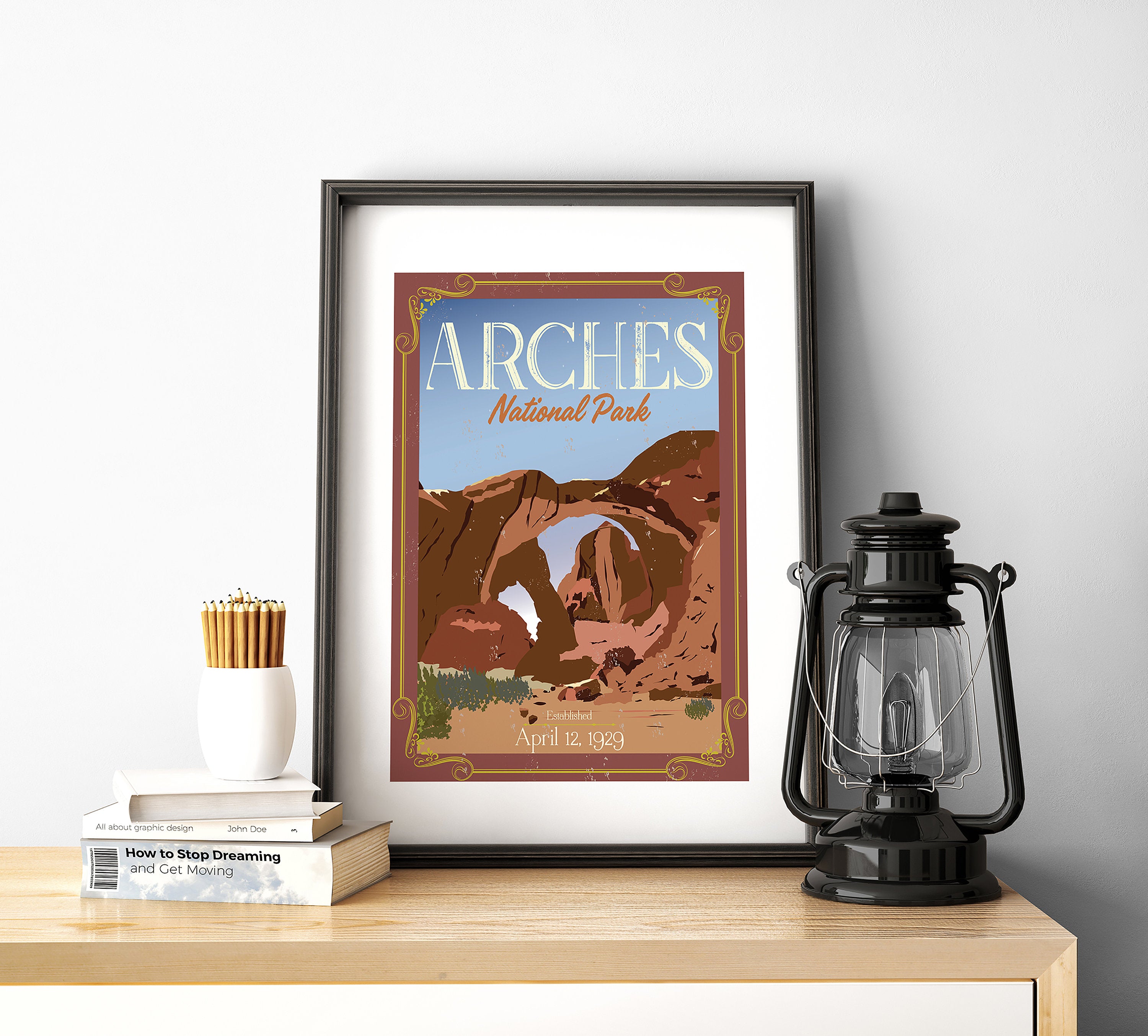 Vintage Travel Poster - Wedding Poster personalized with Names and date (frame not included)