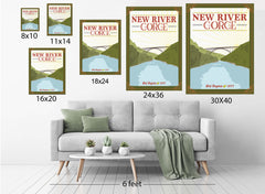 New River Gorge Vintage Travel Poster - Wedding Poster personalized with Names and date (frame not included)