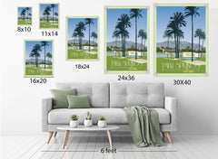 Palm Springs Vintage Travel Poster - Wedding Poster personalized with Names and date (frame not included)