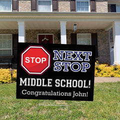 Next Stop 5th Grade Grad Yard Sign, Class 2029, Middle School Graduation Sign, Wire Stake Incl., DIY File Option, FREE SHIPPING, Next Stop