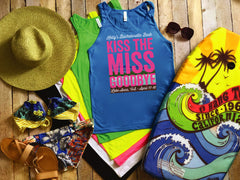 Kiss the Miss Goodbye Bachelorette Tank //Lake Bachelorette Beach Tanks // Bachelorette Tanks neon // Bachelorette Shirt Sets