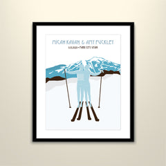 Jay Peak Ski Resort Travel 11x14 Paper Poster - Wedding Poster personalized with Names and date (frame not included)