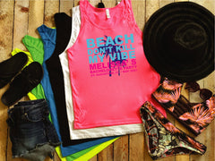 Beach Don &39-t Kill My Vibe Bachelorette Beach Tank Sets-Bachelorette party shirts neon-Personalized Bachelorette Tanks