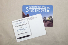 Joshua Tree National Park Wedding Save The Date Postcard // Desert Landscape