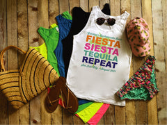 Bachelorette Party Shirts - Fiesta Siesta Tequila Repeat - Girls Weekend Shirts - Bachelorette Beach Shirts - Custom Bridal Party Shirts