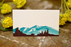 Denali Alaskan Mountains (Turquoise & Brown) with Bear Flat Table/Escort/Seating Cards/Tented cards