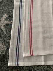 Recipe Tea Towel Red Stripe or NEW Blue Stripe, Custom printed Tea Towel, Your Art on a tea towel, Personalized Tea Towel 24x18