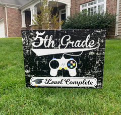 Level Complete 5th Grade Graduation Yard Sign,  Video Gamer Class 2029, Wire Stake Incl., DIY File Option, FREE SHIPPING, 5th Level Complete