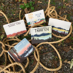 Blue Rocky Mountains with Deer - Wedding Thank You Postcard