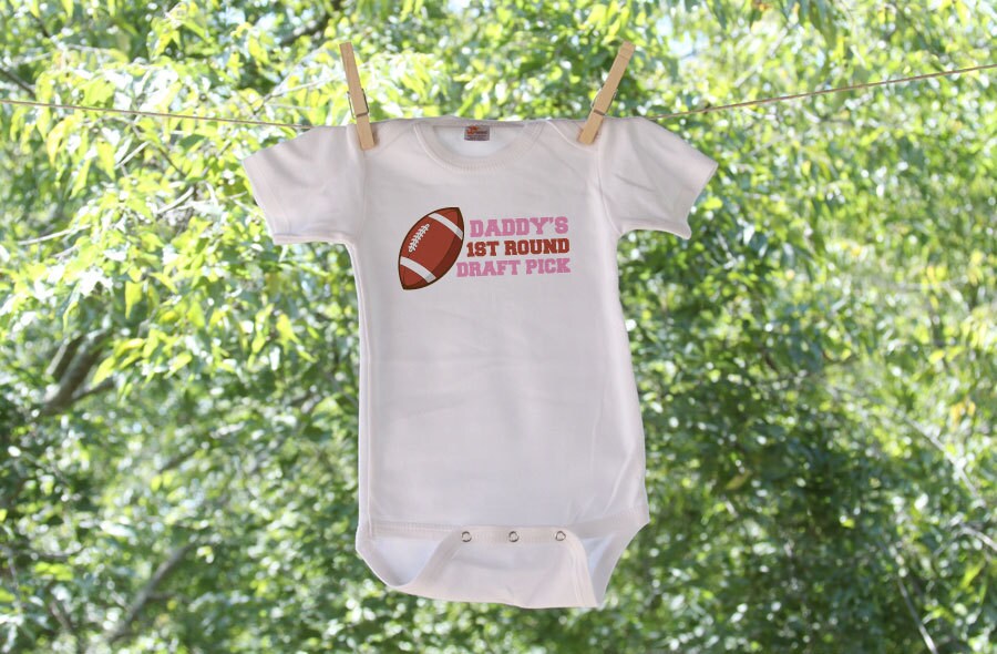 Daddy&#39;s First Round Football Draft Pick Infant Bodysuit