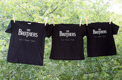 Beatles Inspired Sibling Shirts: The Brothers personalized with names - Set of 3