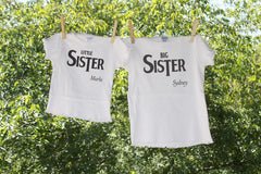 Beatles Inspired The Brother or The Sister Sibling Shirts: personalized with name Set of 2