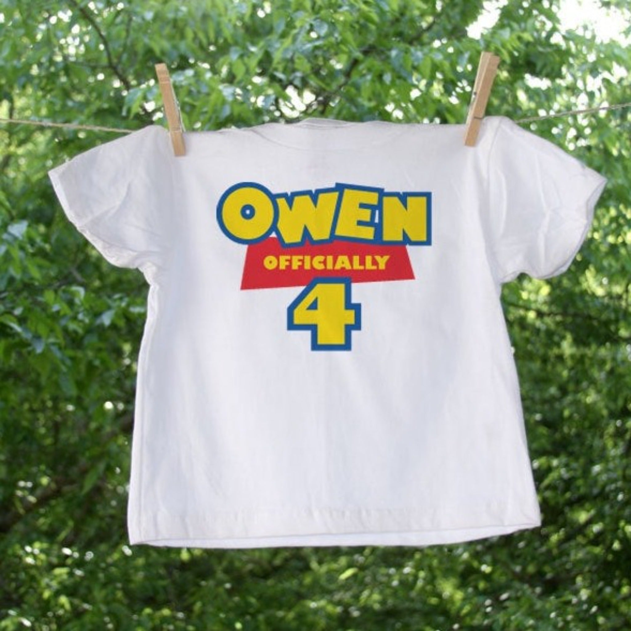 Personalized Custom Birthday Toy Story Themed Name and Number Shirt