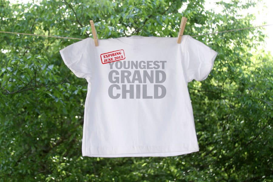 Youngest Grandchild Expiring with Date T Shirt - Simple Text