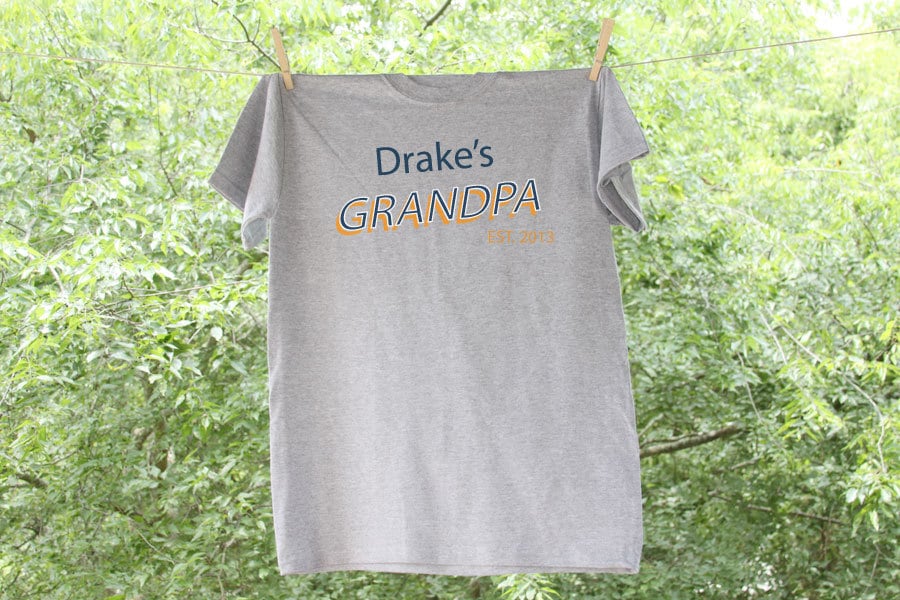 Slanted DAD or GRANDPA Personalized Shadow - Father&#39;s Day Shirt