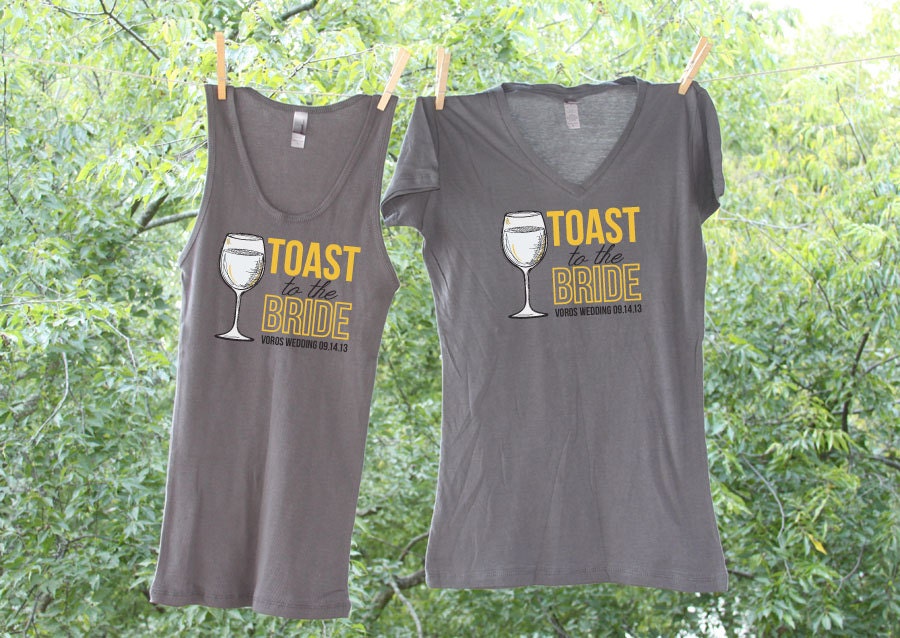Wine Themed Bachelorette Set of 13 - Toast to the Bride Bachelorette Party Shirts - TW