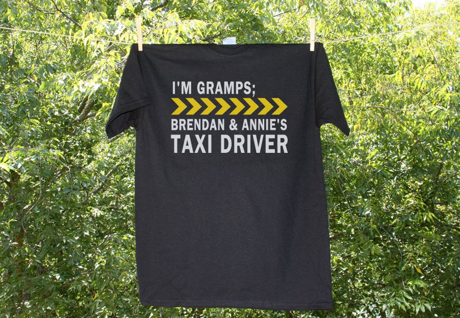 Personalized Family Taxi Driver Humorous Shirt with Arrows