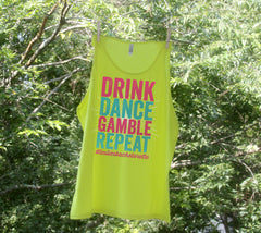 Drink Dance Gamble Repeat Neon Bachelorette Party Tanks
