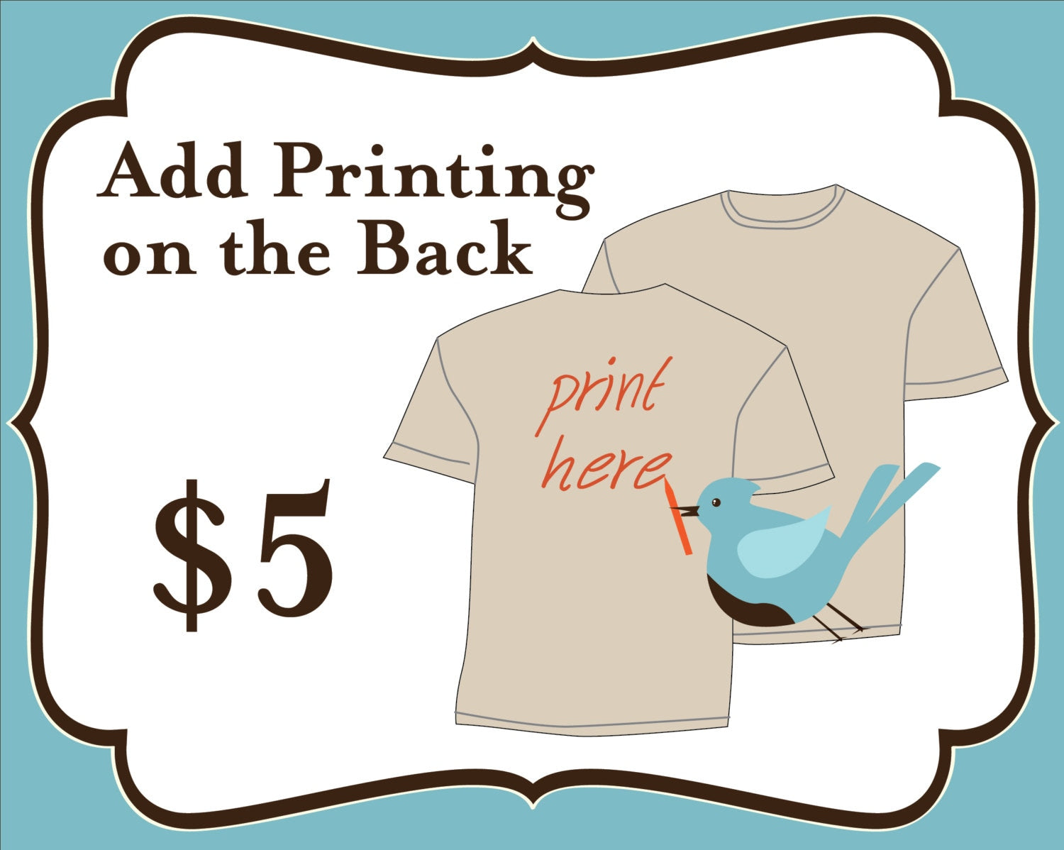 Add On - Add Printing to the Back of My Shirt or Tank