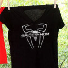 Personalized Steel Spider Superhero Spider Mom Shirt - Short Sleeve Center
