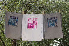 Last Fling Before The Ring Bachelorette Party LONG SLEEVE T Shirts Personalized with name and date