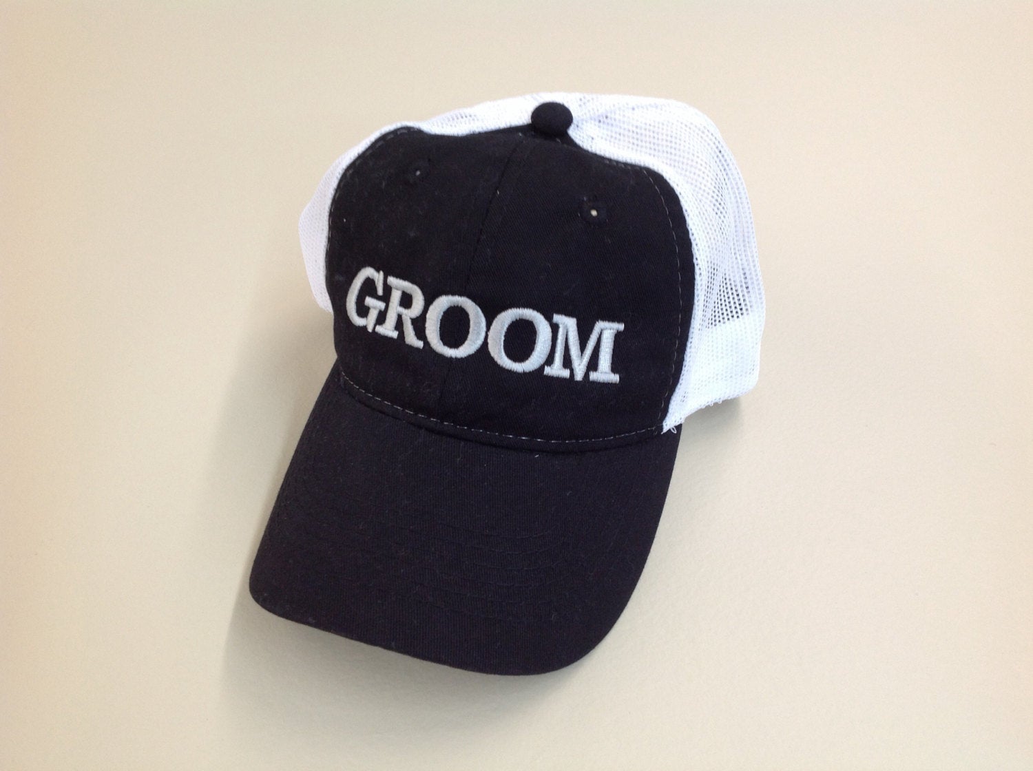 Groom Hat Bachelor or Bachelorette Party Groom Trucker Mesh Unstructured Hat
